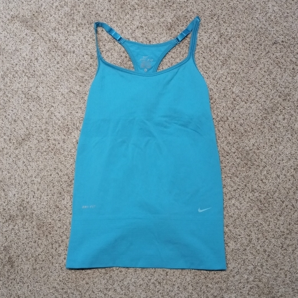 NIKE medium (8-10) blue stretch tank top